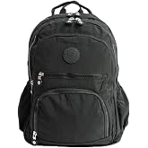 Unisex Suya Dayanıklı Krinkıl Kumaş &Ccedil;ok G&ouml;zl&uuml; Siyah Renkli Laptop Okul Ve Sırt &Ccedil;antası