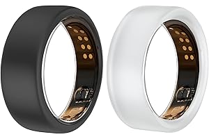 pupvus Ring Protector for Oura Ring Gen 3, Anti-Scratch Silicone Cover for Men and Women - Durable Oura Ring Gen 3 Protection(Translucent+Black, S(6/7/8/9/10))