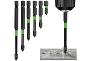 NUDFSY 6Pcs Magnetic Screwdriver Bit Sets Anti Slip Magnetic Drill Bits Strong Magnetic Head Bits Anti Slip Screw Extractor and Magnetic Screwdriver Bit Set