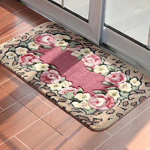 XYJHER Carpet Kitchen Rugs, Non-Slip Area Rugs Mat For Kitchen Living Room Bathroom Baby Children's Room,45x70cm,Leopard flower