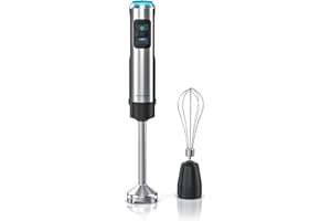 ‎ARENDO Arendo - Stabmixer 1200 Watt Edelstahl Set - inklusive Schneebesenaufsatz - vierflügeliges Messer - Pürierstab - stufenlose Geschwindigkeitsregelung - Turbotaste - Abnehmbarer Mixfuß - GS-Zertifiziert