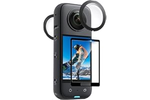 GBULTR Protezione Obiettivo e Pellicola Temperata per Insta 360 X3,Accessorio Essenziale per Fotocamera d'Azione Panoramica - Set 2+1 Proteggi Obiettivo Compatibile con Insta360 X3