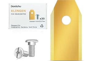 Donluhu 30 Pieces Titanium Blade Knives, Robot Lawnmower Blades for All Husqvarna Automower Gardena Robot Lawnmower Blades