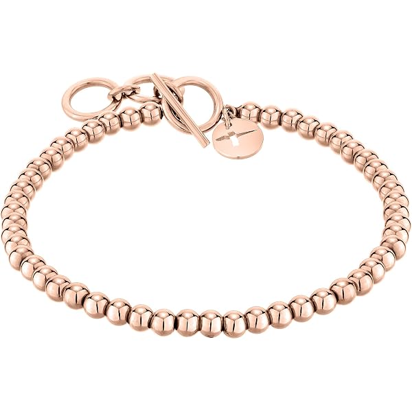 Tamaris Franka Bracciale Donna In Acciaio Inox Oro Rosa Con Perle Coltivate | Gioiello Regolabile 18+3 Cm Con Moschettone | Elegante E Versatile