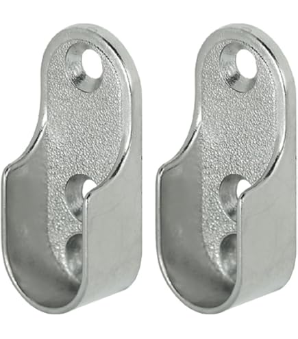 Supporti Centrali Ovali Per Armadio, Larghezza 15 Mm, Finitura Cromata - Foto 2