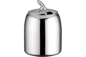 Café Olé Chatsworth sucrier avec couvercle en acier inoxydable 18/10 – fini miroir, argent, 12oz, 0.34L