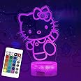 LOUHH Kitty Lamp, Cute Kitty Light - 3D LED 16 Color Intelligent Remote Control Night Light for Children's Room Decoration, Cat Gifts for Girls, Christmas Gifts, Children's Birthday Gifts
