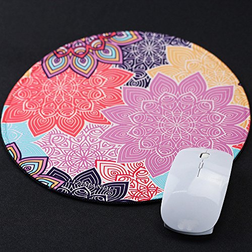 Gaming Mauspad(250 x 250 x 3 mm) ,Lizimandu Silent Designer Runde Round Mousemat /Standard Size mit Anti-Rutsch-Leder-Runde Double Sided Durchmesser 25 cm für alle gängigen Mouse-Typen(Bunte Klamotten/Colorful Gear) - 5