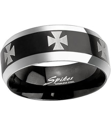 Fly Style Herren Band-Ring Edelstahl – 15 Mm Breit Mit Eisernem Kreuz | Deutsches Kreuz, Bundeswehr-Design