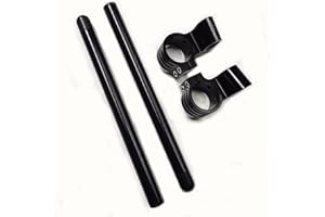 HYEPIVOT 50mm Clip on Handlebars 1" Riser fit 50mm Fork Tube 7/8" Motorcycle bars, 50 mm Clip ons Handlebar CNC Black
