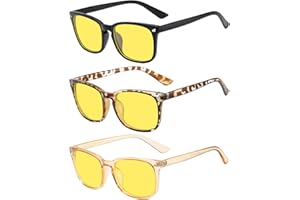 DKDDSSS 3 Pair Lunettes de Nuit Polarisées, Lunettes de Conduite de Nuit, Lunettes de Soleil Femme, Protection UV 400 Anti-Reflet pour Homme et Femme, Unisexe