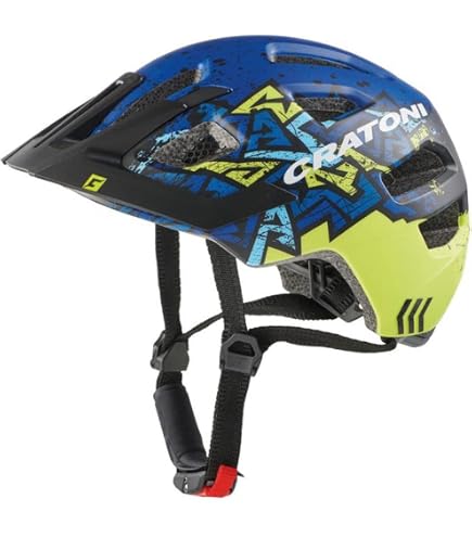 Cratoni Maxster Kinderfahrradhelm Schwarz/Lime Matt Größe S – Leicht, Sicher & Mit Integriertem Rücklicht