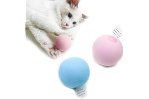 Kireida Paquete de 2 Bolas de Hierba gatera, Puede añadir Hierba gatera, la batería reacciona para atraer a los Gatitos, Seguro, Saludable para Gatos, Comestible para lamer (Rosa y Azul)