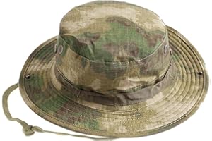 QMFIVE Tactical Boonie Hat, Sombrero Redondeado de Camuflaje Pescador Sun Protection Cap para Outdoor Climb Camping