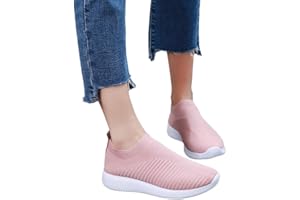 Fannyfuny Sneaker Ohne Schnürsenkel Damen rutschfeste Stoßdämpfende Athletische Schuhe Plateau Schutzschuhe Komfortabel Walkingschuhe Freizeitsportschuhe Plate Schuhe für Gehen Laufen Joggen Sports