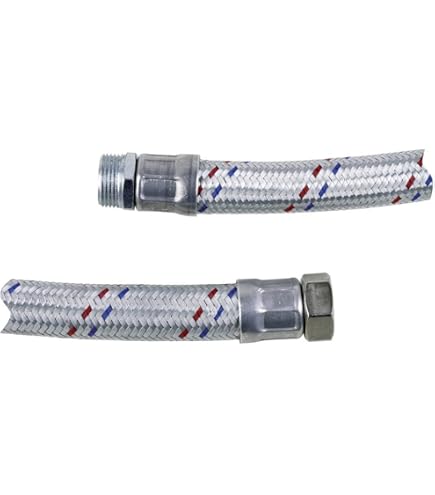 ATCO Tuyau Flexible Blindé 1/2" X 1/2" IG, En Acier Inoxydable
