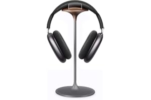 QINCOON Kopfhörer Ständer, Headset Halterung aus Walnuss Holz & Aluminium, Gaming Kopfhörer Halter für AirPods Max, Beats, Bose, Sennheiser, Sony, Audio-Technica und mehr (Grau)