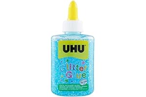 UHU Glitter Glue Bottle 88,5ml azzurro