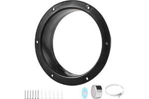 HTTYHT Duct Connector Flange 150 mm (6 Inch) Ventilation Pipe Plastic Wall Flange Connector with Stainless Steel Hose Clamps Aluminium Foil Tape Pipe Flange Wall Connection for Ventilation Pipe Ventilation
