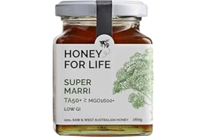 UKs Most Active Honey | Super Marri TA50+ / MGO 1600+ | Stronger than Manuka Honey Medical Grade | Raw Real Honey | Pure Honey Cold Pressed & Unpasteurised | Honey for Life (260 g)