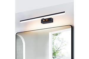 TYhogar Lámpara de Espejo Baño, LED Luz Espejo 60CM 11W 1200LM Aplique de Baño Espejo Con Brazo Doblado Giratorio, Sin Parpadeo Iluminación Frontal, Lámpara de Pared Lámpara de Baño