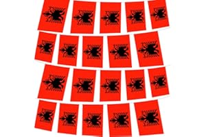 HPMAISON 10M Albanese Bandiera Catena 30 Pezzi Mini Bandiera Appeso 21x14cm Giardino Esterno Recinzione Decorazione