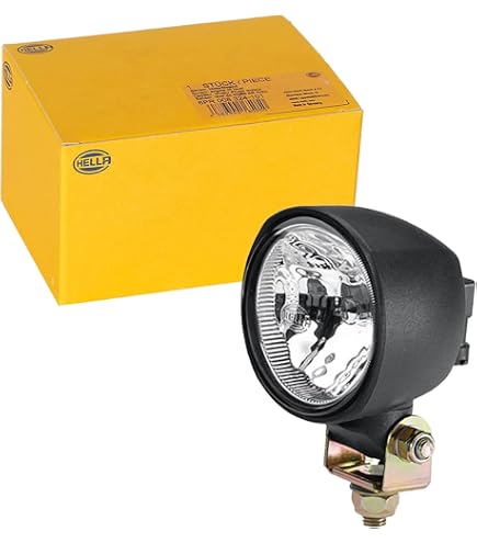 2 Projecteurs Longue Portée HELLA 17W LED 12V/24V - Noir - IP67 - Pour Camion, Fourgon, Camping-car