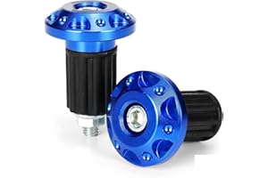 BEUTEE 2 pièces CNC Moto Accessoires pièces 16-18mm Guidon Embout Bouchon Moto Guidon Guidon poignées extrémités (Color : Blue, Size : 7)