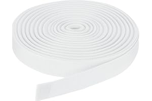 DMiotech 50 Yardas 45M X 25mm Ancho Correa de Tejido de Nylon de Poliéster Plano para Manualidades Mochilas Costura Correas Y al Aire Libre Actividades Reparación Equipos Blanco