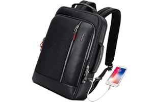 BOPAI Mochila Expandible Inteligente y Antirrobo para Computadora portátil 15.6 Pulgadas Carga USB Ejecutivo Impermeable Mochila Multifuncional Oficina Universitaria Negocios Mochila Negro