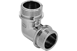 HYDROBIL Raccordi Idraulici, Gomito 1/2" BSP Maschio x 1/2" BSP Maschio, Raccordi BSP, Raccordi Idraulici e Connessioni, Ottone Cromato, 10 Bar, Temp. Max. 95°C, Connettore BSP