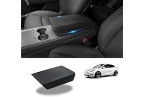KKTR-CAR Apoyabrazos Cubierta Compatible con Tesla Model Y/Model 3, Consola Central ABS Apoyabrazos Cubierta Funda Protectora (Negro)