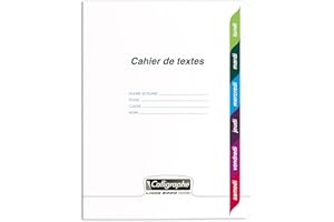 Calligraphe 18555C Zeszyt do tekstów zszywany w kolorze bezbarwnym (marka Clairefontaine) – 17x22 cm – 124 strony w dużą kratkę – papier biały 90 g – okładka przezroczysta z polipropylenu