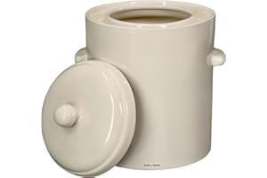 KOTARBAU® Pot de fermentation pour choucroute - 10 l - Avec couvercle - En faïence - Pour fermenter - Pour chou - En faïence - Pot à rhum - Pot en pierre - Kimchi - Pot en céramique