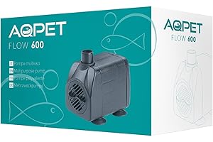 AQPET Flow Bomba sumergible para acuarios y terrarios con caudal ajustable, flujo 600 caudal ajustable máx. 600 l/h