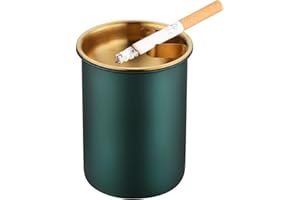 MAOMAOCHA Car Ashtray with Lid, Portable Smell Proof Ashtray for Car, Detachable Smokeless for Car Cup Holder, Stainless Steel Windproof Extinguished Butt Bucket Ash Tray for Outdoor Travel Home Office