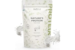 NUTRI + nutri+ Proteine in Polvere Naturali Neutro senza Edulcoranti 500g 83% di Proteina Bibita Sportiva senza Lattosio per Shake o per Cucinare senza Zucchero Vegano