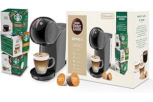 NESCAFÉ DOLCE GUSTO Dolce Gusto by De'Longhi Genio S EDG226.A, Capsule Coffee Machine, Pod Coffee Maker with Compact Design, Removable Water Tank 0.8L, Bundle Pack with 24 Capsules Starbucks Flavours Coffee, Anthracite