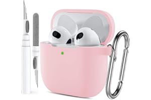 OTOPO Case for Airpods 4 Gen Cases Cover for Men Women Girl, Compatible Airpods 4th Generation Cover, Soft Silicone Apple iPod 4th Gen Protective Skin with Keychain Cleaner Pen,Pink