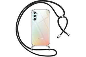 Pnakqil Funda para Samsung Galaxy A34 5G con Cuerda, Carcasa Transparente Silicona Colgar Collar Correa de Cuello Cadena Cordón para Samsung A34 5G 6.6" Fundas, Negro