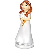 Mopec Figura Torta per Comunione di Bambina e Piccione, Poliresina, 7.8x7.8x16 cm