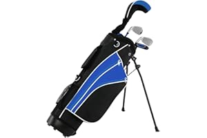 Maxmass Junior Golf Club Set, Kids Complete Golf Set with 3# Fairway Wood, 7# & 9# Irons, Putter, Head Cover and Stand Bag, Children Beginners Practice Pole