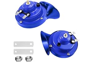 CGEAMDY Corno di Lumaca 300DB, 2 Pezzi 12V Super Rumoroso Clacson per Auto, Clacson Ad Aria Compressa Impermeabile, Corno a Lumaca Elettrico Air Horn per Auto Camion Moto Barca Motociclo (Blu)