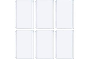 OLICKY A6 Binder Taschen, 6 Stück PVC 6 Löcher Bindertaschen Reißverschluss A6 Geld Budget Planner Zubehör für Notizbuch A6 Budget Binder Loseblattbeutel