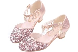 LOBTY Filles Chaussure à Talon Enfant Ballerines Princesse fête Mariage Cadeau Vacances Chaussures Halloween Noël Anniversaire Déguisement pour Un Cadeau 26-38