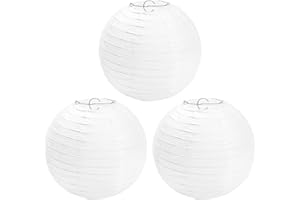 KSBBHDS 3 Stück Lampenschirm, Weiße Runde Laterne, Lampenschirm-Hängelampe, Runde Papierlampenschirm-Uhr, Hochzeitsdekorationen, Party-Requisiten-Zubehör