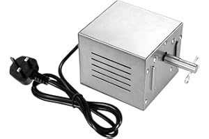 OUGPIU Electric BBQ Motor,100KG 5r/min BBQ Gas Grill Stainless Steel Rotisserie Electric Main Spit Motor,25W 220V BBQ Motor Spit Roaster Motor BBQ Grill Rotisserie,UK 3 Pins Plug