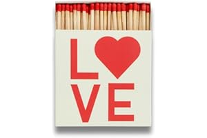 Curator Home Luxury Gift Long Safety Matches | Elegante scatola di fiammiferi quadrata con design Love