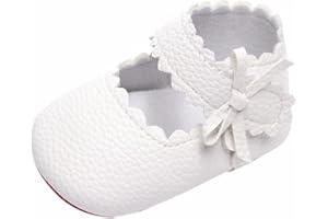 SHOBDW Girls Shoes, Newborn Infant Baby Girls Crib Soft Sole Anti-Slip Sneakers Cute Sweet Bowknot Shoes