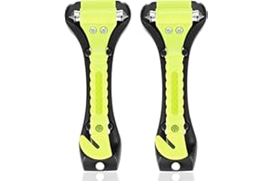 BUT OSWETF Młotek awaryjny do samochodu, z przecinakiem do pasów, młotek bezpieczeństwa, młotek bezpieczeństwa, do samochodu, do samochodów osobowych, autobusów, ciężarówek, akcesoria samochodowe, 2 sztuki